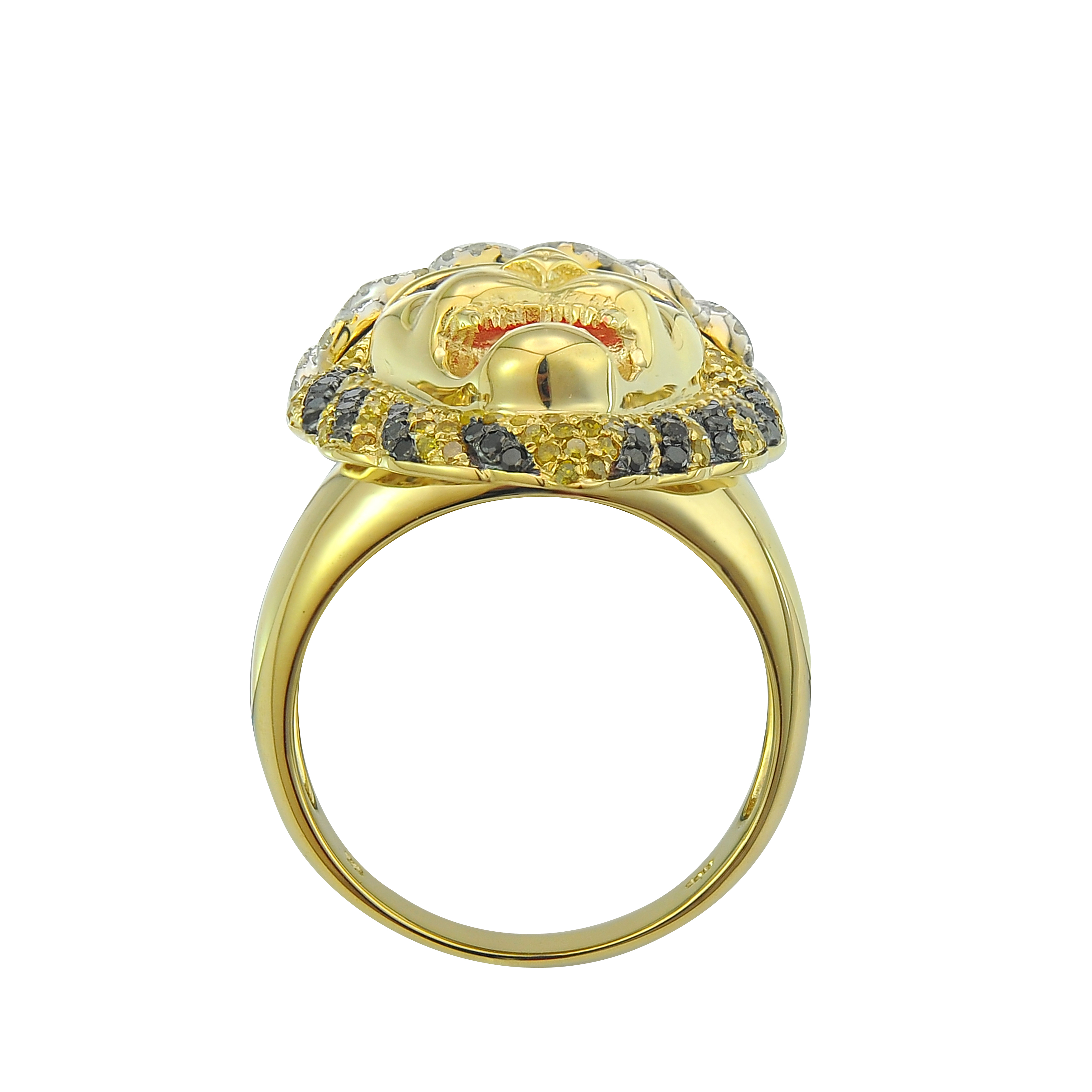Diamond Lion Head Ring 1.22 ct. 10K Yellow Gold